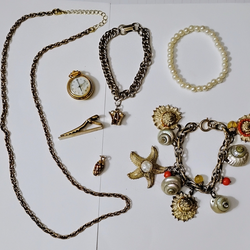 Vintage Jewelry Collection Retro Boho Hippie Fashion Necklaces Bracelets Shell